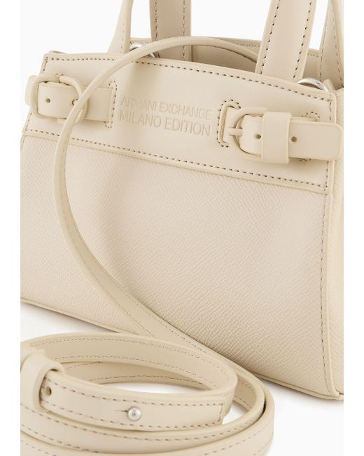 Armani Exchange Natural Small Tote Bag With Side Buckles
