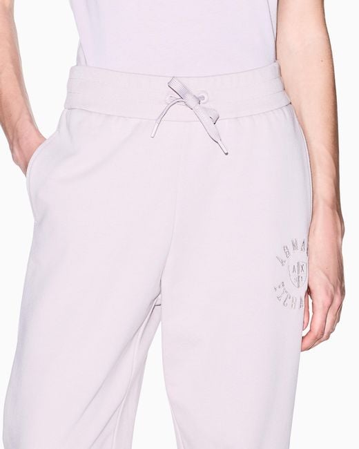 ARMANI EXCHANGE Pink Regular Fit Trousers Cotton French Terry