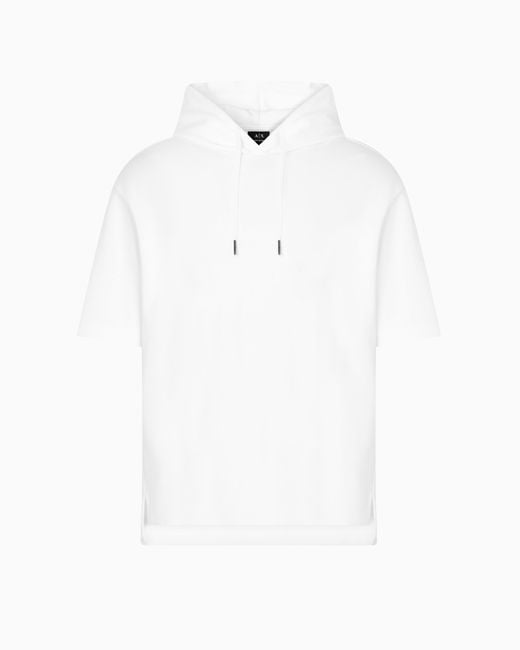 ARMANI EXCHANGE White Short-Sleeved Sweatshirt With Logo for men