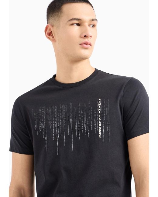 T-shirt Regular Fit di Armani Exchange in Black da Uomo