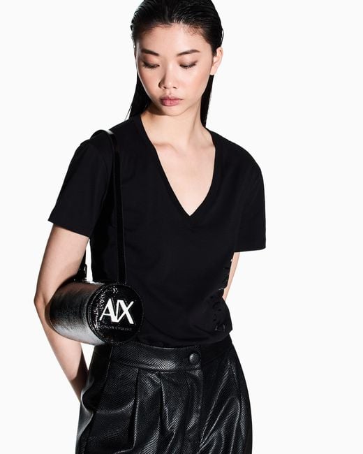 Mini Bolso De Charol ARMANI EXCHANGE de color White