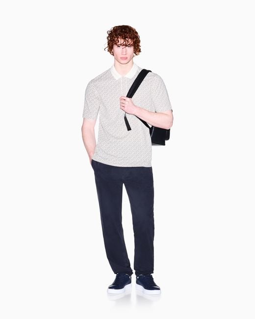 ARMANI EXCHANGE White Regular Fit Polo Shirt for men