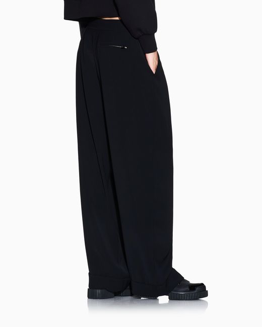 ARMANI EXCHANGE Black Classic Recycled Twill Trousers