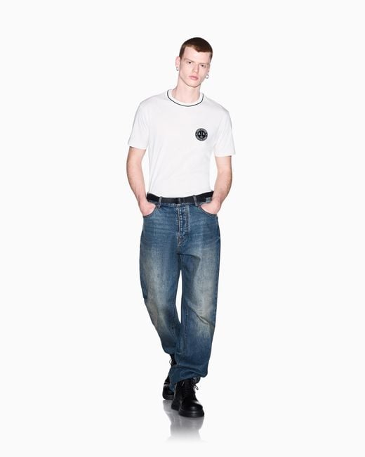 ARMANI EXCHANGE White Regular T-Shirt for men