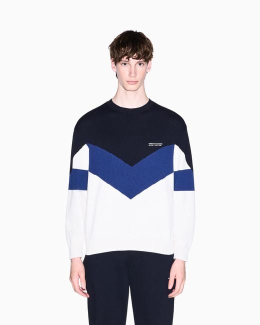 ARMANI EXCHANGE Blue Regular Fit Pullover for men