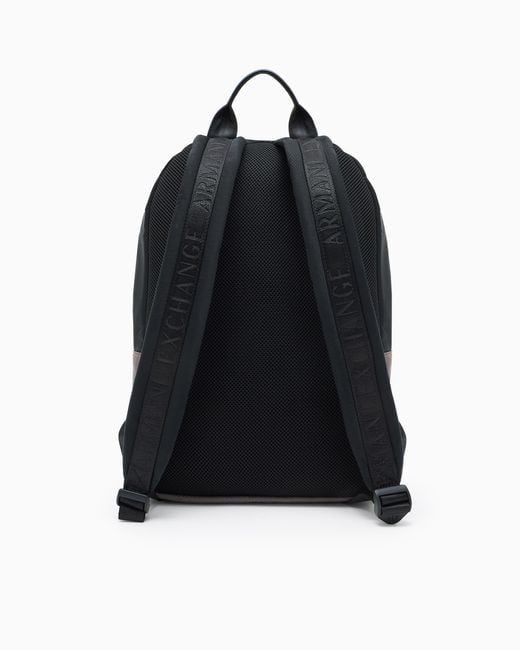 ARMANI EXCHANGE Gray Two-Tone Backpack With Logo for men