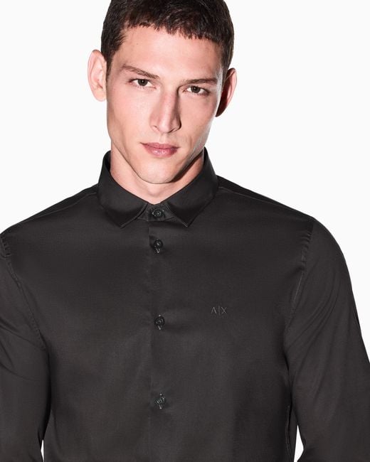 ARMANI EXCHANGE Gray Slim-Fit Shirt Essential for men