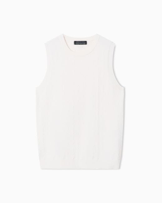 ARMANI EXCHANGE White Allover Logo Top