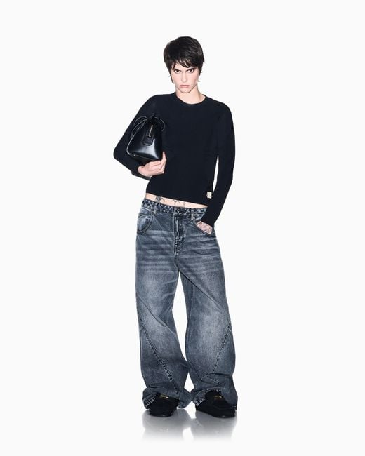 ARMANI EXCHANGE Blue Oversized Fit 5-Pocket Pants