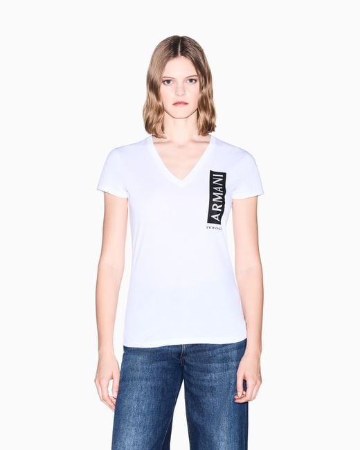 ARMANI EXCHANGE White Slim Fit T-Shirt