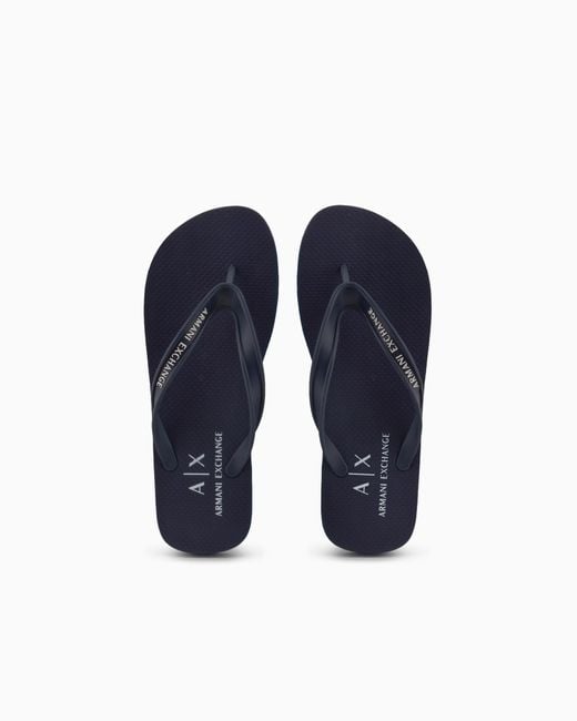 ARMANI EXCHANGE White Pool Flip Flops for men