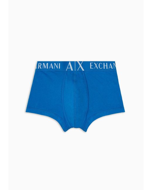 Armani Exchange Blue Stretch Cotton Boxer Briefs for men
