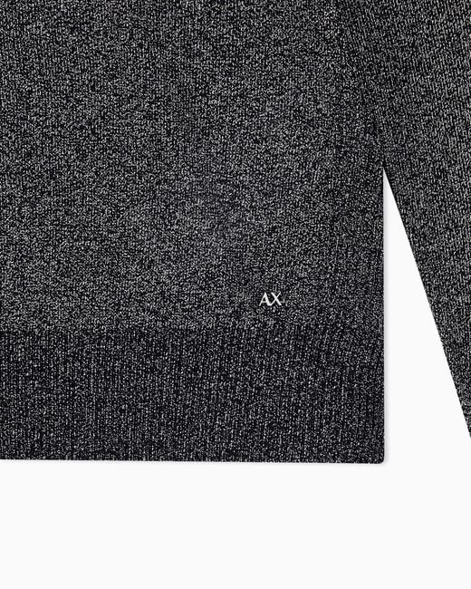 ARMANI EXCHANGE Gray Regular Fit Pullover Metallic Knitted Viscose