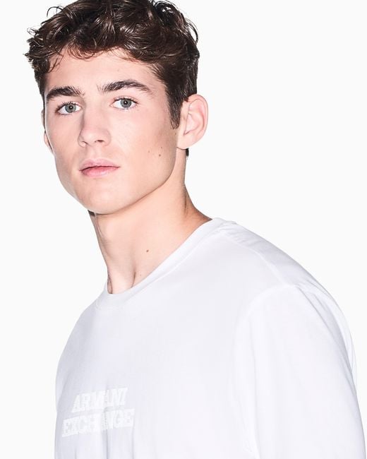 ARMANI EXCHANGE White Regular T-Shirt for men
