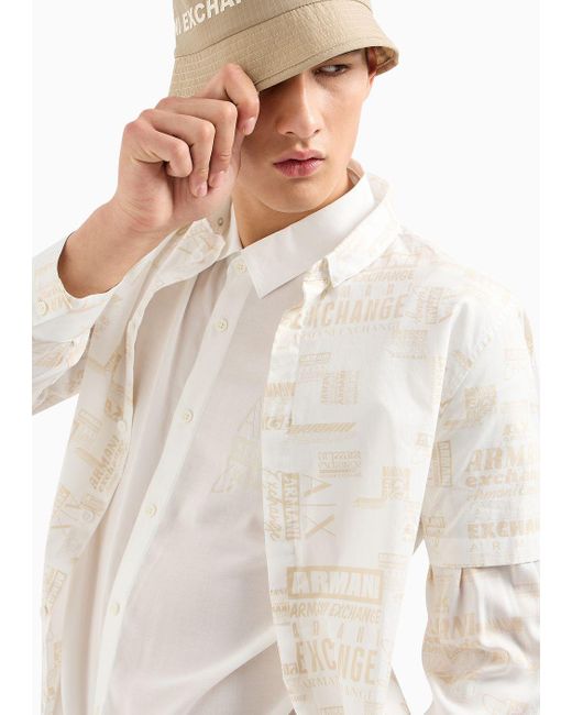 Camicie Casual di Armani Exchange in White da Uomo