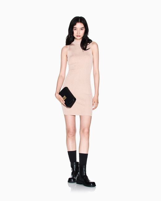 ARMANI EXCHANGE Natural High-Neck Midi Dress