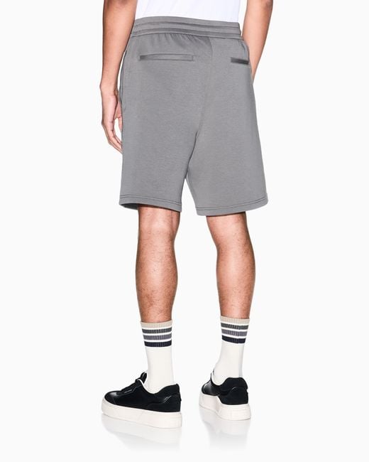 ARMANI EXCHANGE Gray Bermuda Shorts With Fleece Logo And Pocket for men