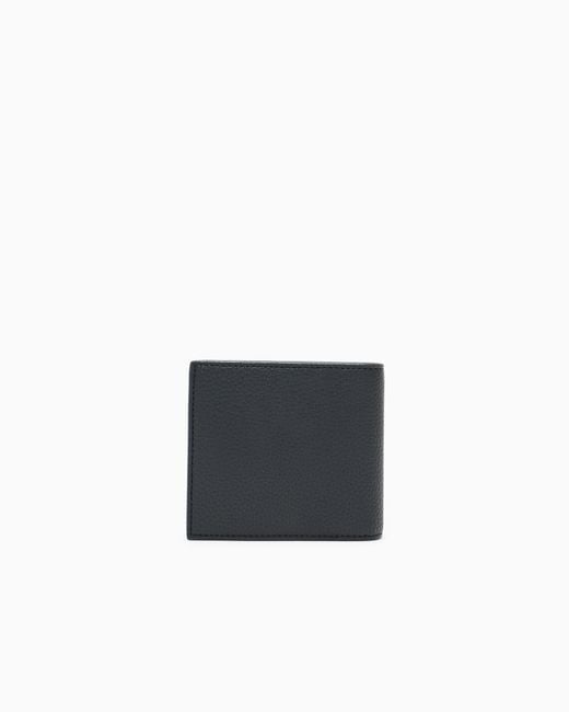 ARMANI EXCHANGE White Textured Bifold Wallet With An Embossed Logo And Card Slots for men