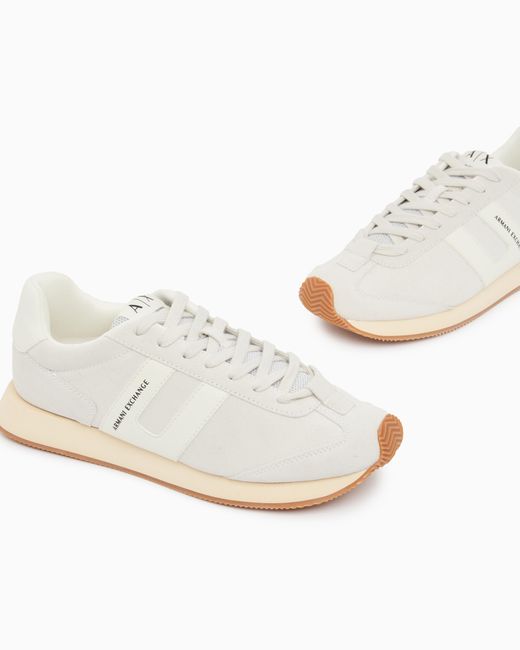 ARMANI EXCHANGE White Sneakers With Side Logo Band for men