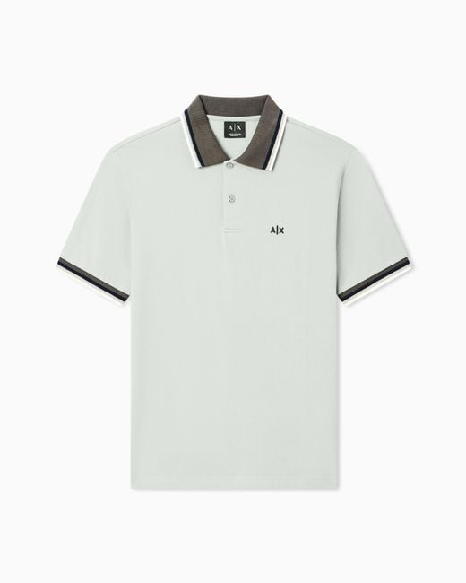 ARMANI EXCHANGE White Cotton Polo Shirt for men