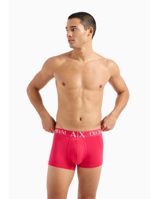 Armani Exchange Stretch Cotton Boxer Briefs in Red for Men
