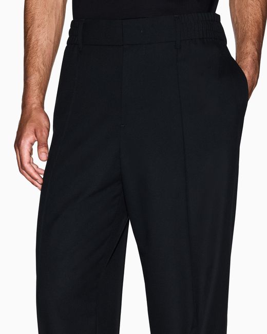 ARMANI EXCHANGE Black Pleated Trousers for men