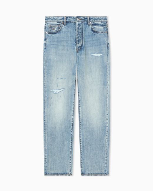 ARMANI EXCHANGE Blue Relaxed Fit Jeans for men
