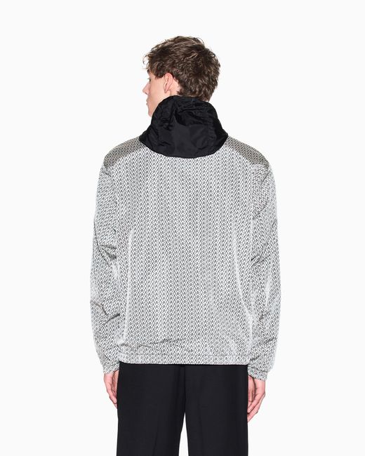 ARMANI EXCHANGE Gray Ultralight Nylon Blouson With Iridescent Effect for men