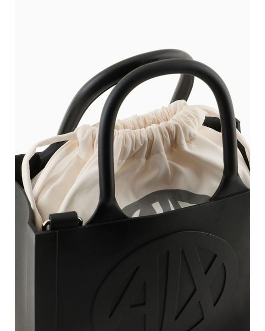 Armani Exchange Black Milky Bag Mit Geprägtem Logo Aus Recyceltem Material