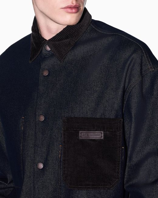 ARMANI EXCHANGE Blue Oversized Shirt for men