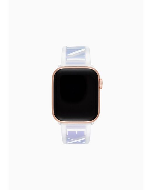 Armani Exchange Black Multicolor Silicone Band For Apple Watch®, 42/44/45/49mm for men