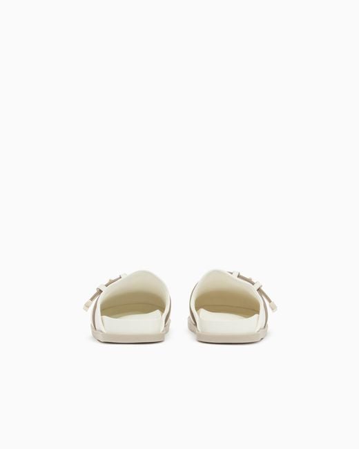 ARMANI EXCHANGE White Sabot With Buckle And Detail