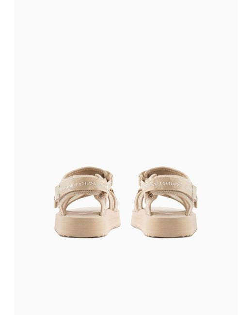 Armani Exchange White Multi-band Sandals With Tear for men