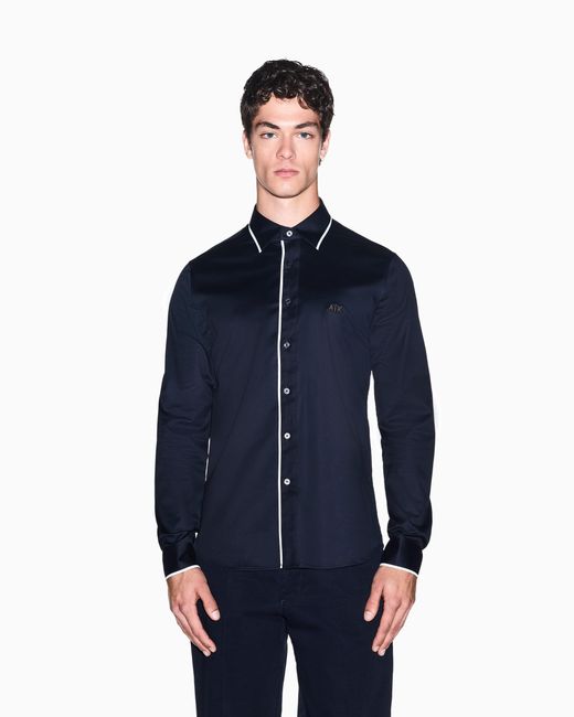 ARMANI EXCHANGE Blue Shirt Slim Fit for men