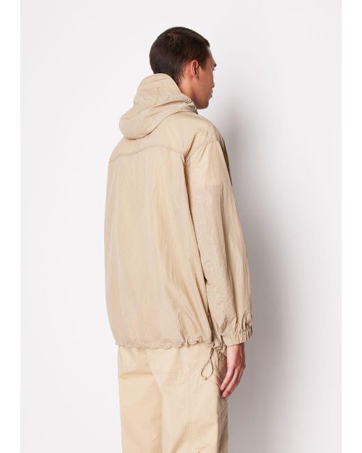 Armani Exchange Natural Caban Coat With Hood In Technical Fabric for men
