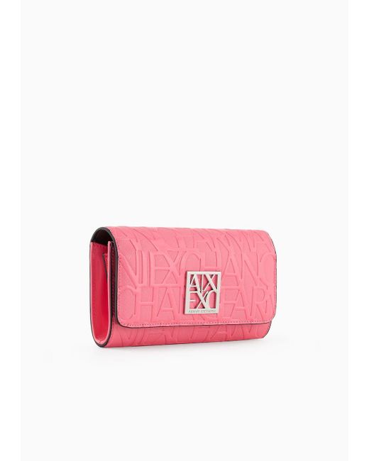 Armani Exchange Pink Geldbörse Mit Überschlag Und Schultergurt