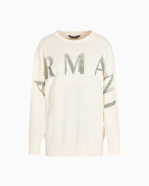Suéter Oversize Con Logo Con Efecto Óptico ARMANI EXCHANGE de color Natural