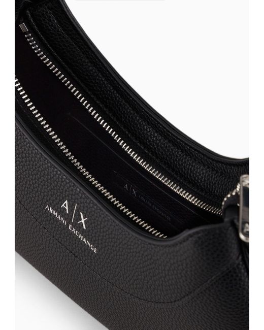 Armani Exchange Black Shaped Hobo Bag