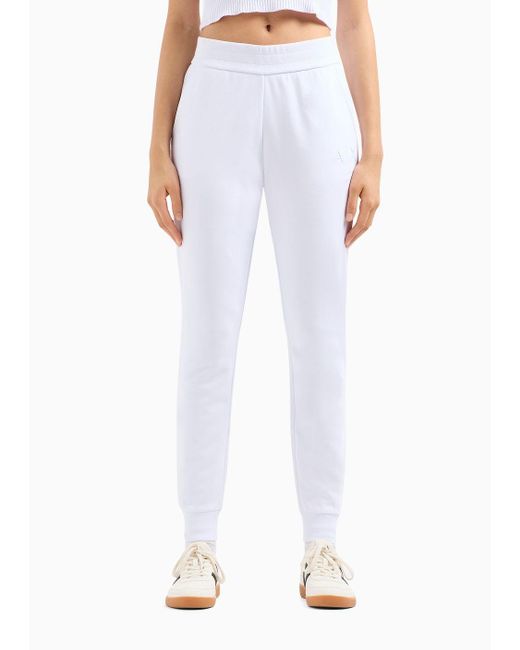 Pantaloni Joggers In Cotone Organico Asv di Armani Exchange in White