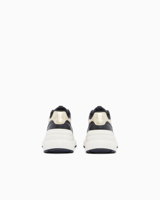 ARMANI EXCHANGE White Sneakers With Metallic Details And Rubber Sole