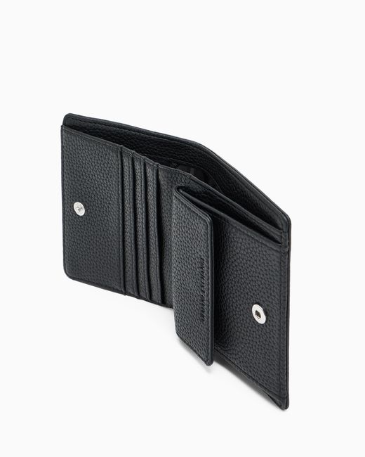 ARMANI EXCHANGE Black Smooth Texture Bifold Wallet