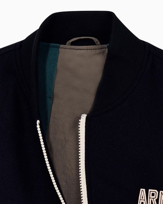 ARMANI EXCHANGE Blue Regular Fit Blouson Jacket for men