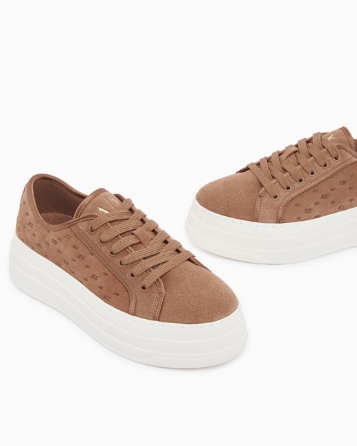 ARMANI EXCHANGE White Low Cut Sneakers