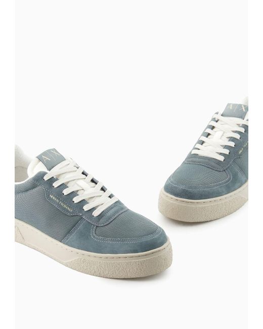 Armani Exchange Blue Sneakers With High Sole for men