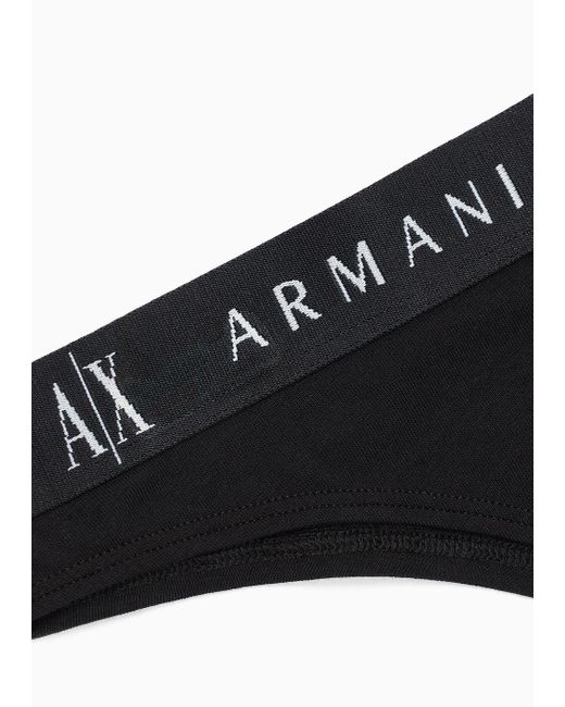 Armani Exchange Black Stretch Cotton Briefs