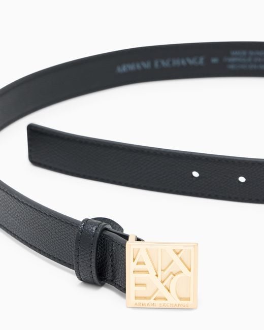 ARMANI EXCHANGE White Plate Belt Regular Fit With Plate Buckle