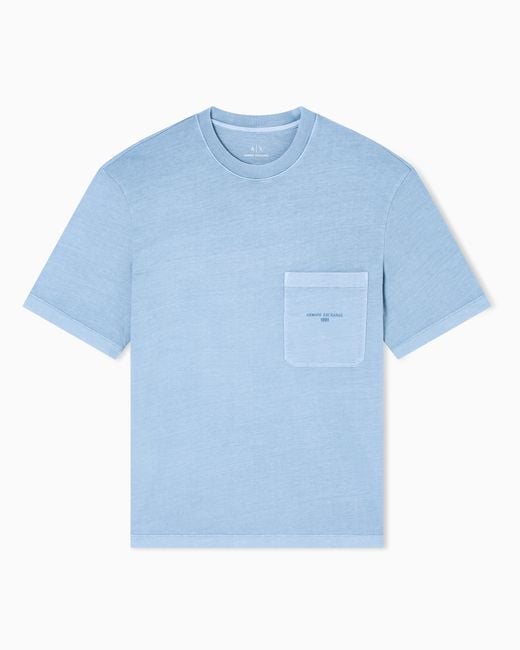 T-Shirt En Coton Effet Usé ARMANI EXCHANGE pour homme en coloris Blue