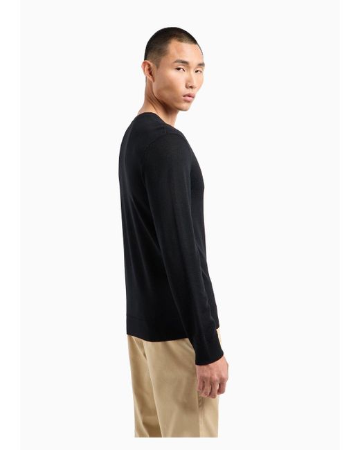 Armani Exchange Black Soft Yarn Sweater for men