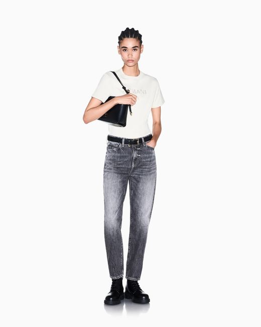 ARMANI EXCHANGE Gray Oversized Fit 5 Pockets Denim Pant
