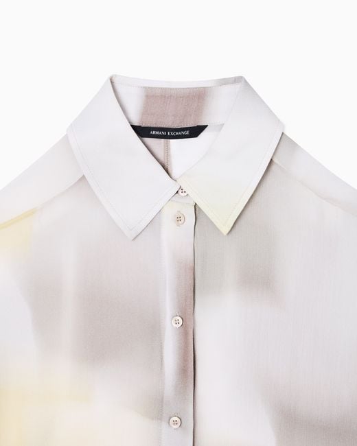 ARMANI EXCHANGE White Printed Crinkle Viscose Jacket